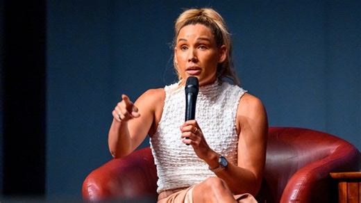 Olympian Lolo Jones Helps Students Over Hurdles in Swearingen Leadership Series