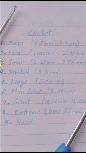crochet hook sizes 💕