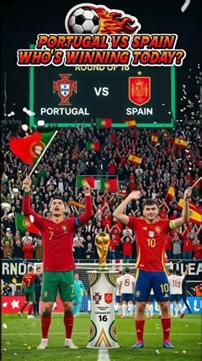 Portugal vs Spain Fifa world cup match who's Winning today? round 16 #worldcupqualification #ronaldo