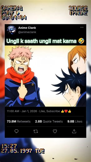 Ungli k Saath ungli maat KarnaJujutsu kaisen funny moments#jjk#jujutsukaisen#gojosatoru#shorts​#amv​