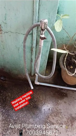 washing machine inlet water line installation and fittings 😃#shorts