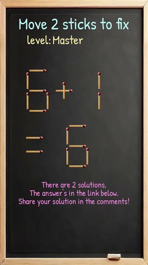 Matchstick Brain Teaser: Move Two Sticks to Fix #428ep7