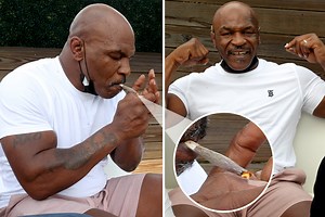 Mike Tyson smokes dodgy-looking cigarette ahead of massive Super Bowl pool party