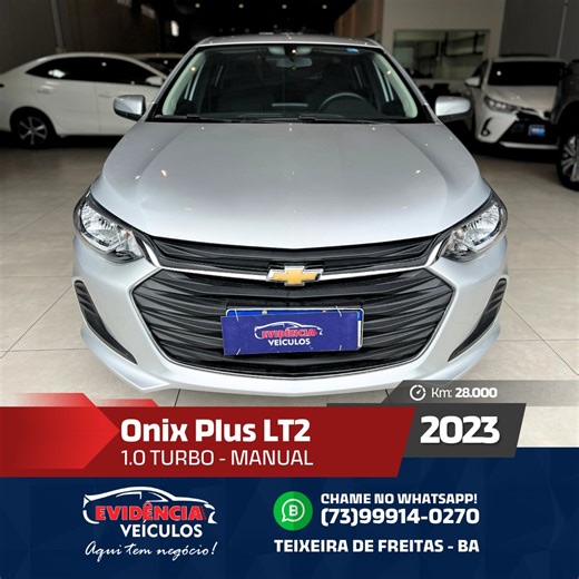 Evidência Veículos | Seminovos Teixeira de Freitas on Instagram: "》ONIX PLUS LT2 1.0 TURBO 2023 MANUAL | R$ 69.990,00《 Ficou interessado no veículo? Entre em contato conosco e tire suas dúvidas sobre financiamento, troca e pagamento no cartão de crédito. 📍Av.: Presidente Getúlio Vargas, 1675 - Monte Castelo Teixeira de Freitas - BA * Preço sujeito a alteração sem aviso prévio. #corolla #hb20s #onixplus #evidencia #evidenciaveiculostx #veiculos #seminovos #concessionaria #seminovos #teixeiradefr