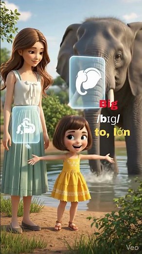 Bé học tiếng Anh Con voi kêu thế nào Elephant ˈel ɪ fənt 🐘
