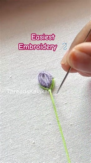 Hand Embroidery designs - Easy Embroidery Design #shorts #embroidery #flowerembroidery #satinstitch