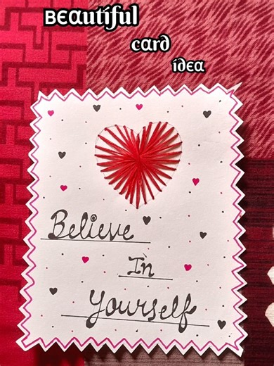 DIY thread heart art work card❤️