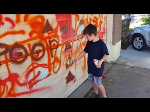 Kid Spray Paints $1,200 Garage Door - DADDY RAGE! - 95,000 Subscribers Special