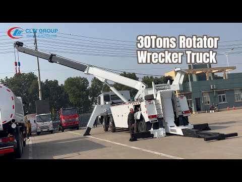 360 Degree Boom Lifting Crane Testing for 30Tons Rotator Wrecker Truck#emergencyrecovery
