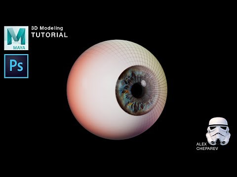 3D Modeling an Eye in Maya - Texturing in Photoshop
