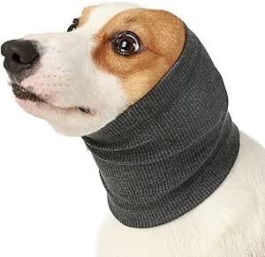 Nanaki Soft Dog Calming Hoodie Anxiety Relief Dog Ear Muffs Noise Protection Doggy Head Wrap Hematoma Fireworks Doggy Ear Cover for Bath Blow Drying Pet Head Cover Noise Cancelling Sleep Help Headband