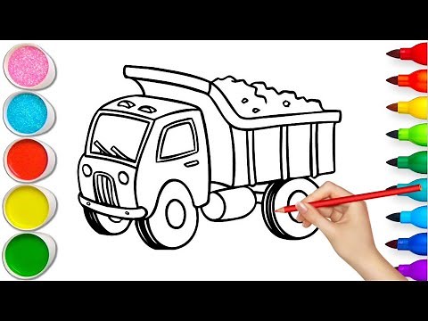 drawing and coloring trucks for beginners step by step