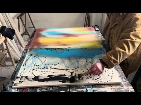 making an abstract painting with tango as soundtrack (start to finish)