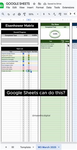 Eisenhower Matrix Tracker Template for Google Sheets