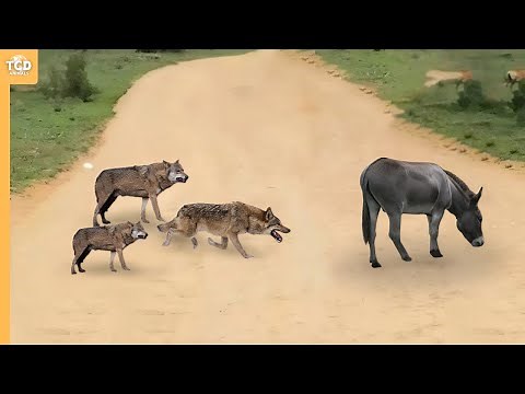 Guess What Happens When These Wolves Attack a Donkey!