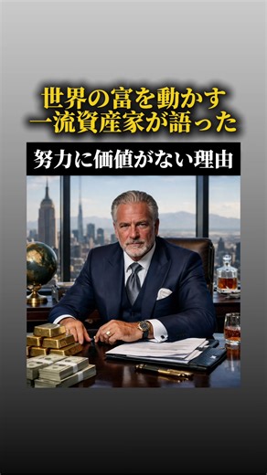 世界の富を動かす 超一流資産家が語った 努力に価値がない隠された理由 #お金 #人生 #名言