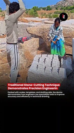 🪨 Traditional Stone-Cutting Technique Demonstrates Precision Engineering ⚙️😳