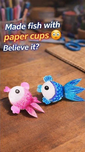 Cute fish craft from paper cups 🐟✨ Easy, colorful DIY you must try! #DIYCraft #FishCraft