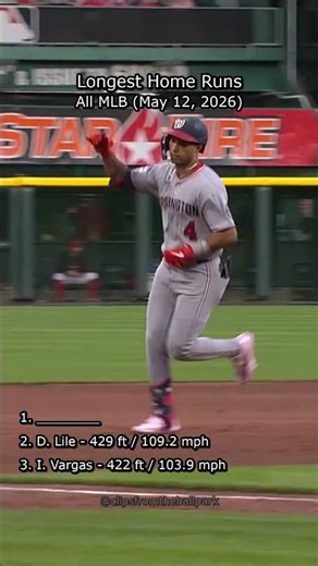 Longest Home Runs - All MLB (May 12, 2026)