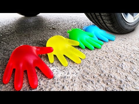 Crushing Experiments Video! &Car vs Crunchy Color Giant Toothpaste Balloons & Soft Things By Car 10