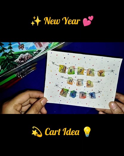 New Year✨Card Idea💡Creative & easy💫 #trending #shorts #newyear #diy #artandcraft #cardcreations