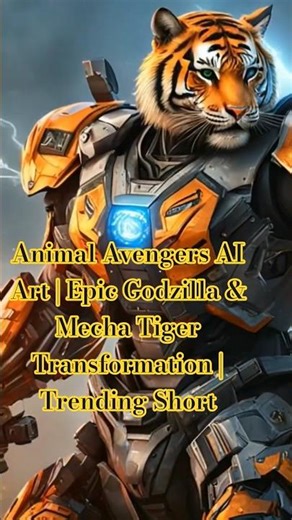 Animal Avengers AI Art | Epic Godzilla & Mecha Tiger Transformation | Trending Short | find me