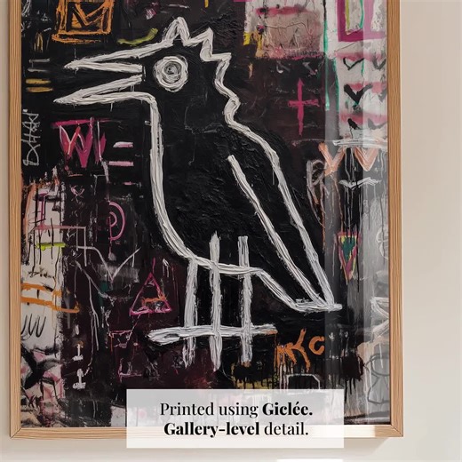 Crown Bird Giclée Print – Neo-expressionist Graffiti Wall Art - Etsy