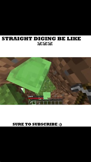 DIGING STRAIGHT DOWN IN MINECRAFT BE LIKE #youtubeshorts #minecraft #shorts