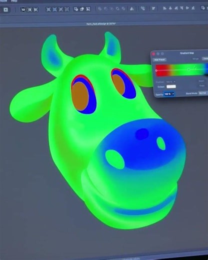 My vector painting process for a cow #vectorart #digitalpainting #illustration