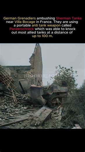 WW2 Historic Footage Colorized: Panzerschreck vs American Sherman #ww2stories #ww2