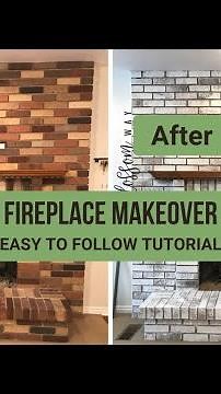 HOW TO WHITEWASH A BRICK FIREPLACE | QUICK & EASY TUTORIAL