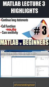 MATLAB LECTURE 3: Continue statement/ MATLAB function ‪@TutorialsEngineer‬ #matlab #programming