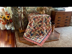 Jolly Bar quilt with Blackbird Designs fabrics. Finished quilt at end of video.
