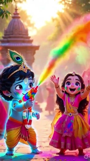 #shorts Vrindavan Happy Holi #radhakrishna #holispecial #holi #trening #animation #subscribe