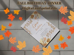 Fall Birthday Dinner | Customizable Invitation | Fall Birthday Celebration | Join Us for a Fall Birthday Dinner - Etsy