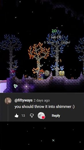 I Threw a Boulder into SHIMMER... #Terraria #terrariashorts #terrariamemes #foryou #gaming