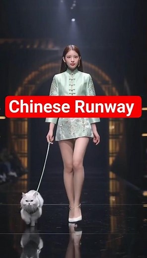 “Hanfu Elegance Meets Catwalk — The Chinese Runway Magic 🐱🀄✨”