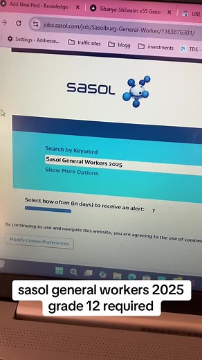 Sasol General Worker Jobs in Sasolburg for 2025