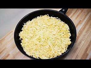 Weißkohl, Eier, Käse - leckerer und schneller Frühstück ist bereit! Pfannkuchen aus Weisskohl