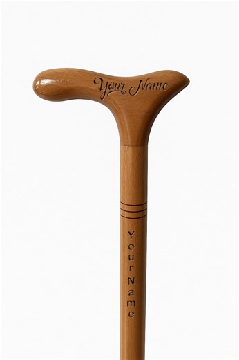 Personalized Wooden Walking Cane: Hand Carved Derby Handle, Custom Engraving - Etsy