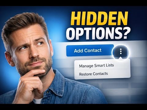 Manage Smart Lists and Restore moved to three-dot menu