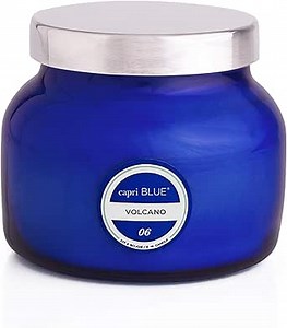 Capri Blue Volcano Scented Candles - Luxury Glass Jar Candles for Home Scented with Tropical Fruit & Sugared Citrus - Soy Wax Blend - Capri Blue Volcano - Blue Color (8 oz)