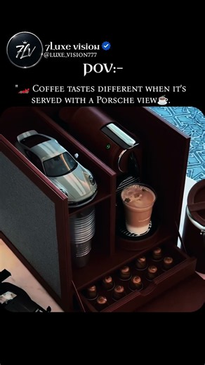 ☕🏎️ Coffee tastes different when it's served with a Porsche view.🔥☠️ #porsche #luxury #coffee #rich