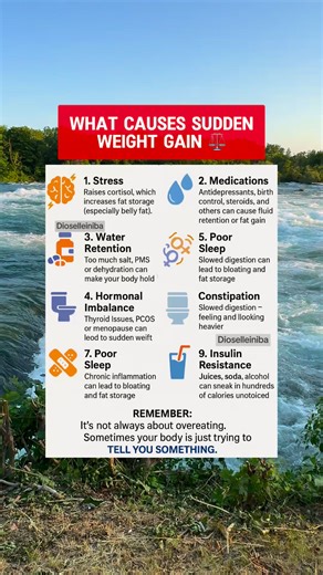 👀 This is why your weight keeps climbing even with a clean diet. 📲 Share this with someone who keeps blaming their meals — it’s deeper than that. #suddenweightgain #WeightLossJourney #hormonesmatter #BloatingRelief #HealthAwareness #fblifestyle | Dioselle Iniba