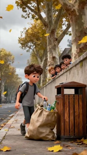 How do classmates pick up bottles to sell? #cartoon #animation #2d