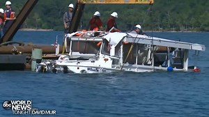RECOVERED: The duck boat that took on water and sank during stormy weather Thursday, killing 17 people aboard, was pulled from Table Rock Lake in Branson, Missouri, this morning, with the investigation into the tragedy ongoing. https://abcn.ws/2mEHvTG | ABC World News Tonight with David Muir