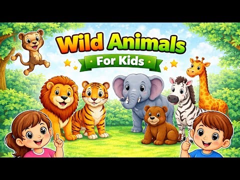 Wild Animals Names for Kids 🐯 | Lion, Tiger, Elephant | Nandani Fun Kids