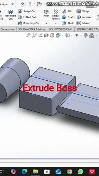 SOLIDWORKS Extrude Boss || #solidworkstutorial #cadcam #3dmodeling