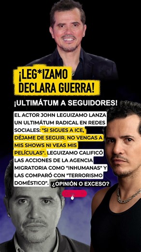 ¡John Leguizamo contra ICE: "¡Si los sigues, no veas mis películas!"! 🎬🚫 #JohnLeguizamo #ICE