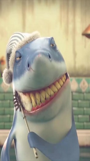 ‏Sharky brushes his teeth 😁